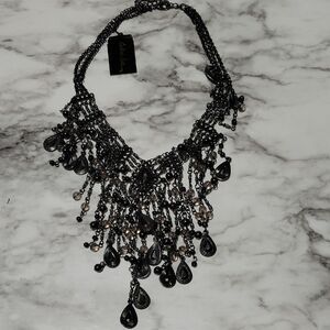 Cookie Lee Black Statement Necklace
